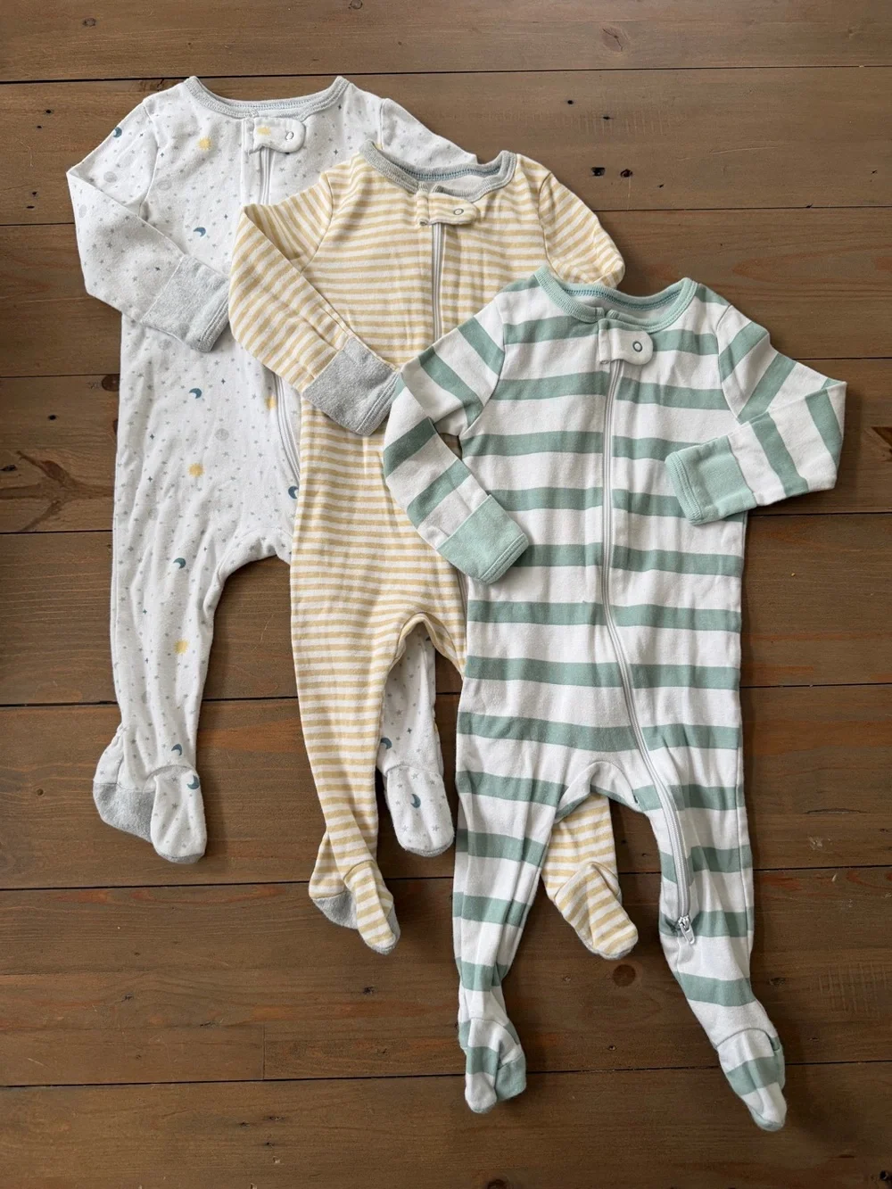 Cloud Island 3-Pack Baby One-Piece Sleepers - 6-9 Months